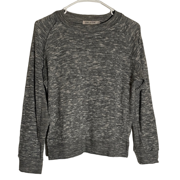 VANILLA STAR Marled Long Sleeve Top, Women’s M, Gray - Picture 1 of 7